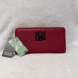 Badgley Mischka Red Quilted Wallet w/Phone Pocket